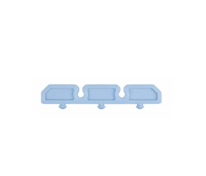 [08949] Support en silicone pour 5 instruments, 125 × 25 × 4 mm, bleu