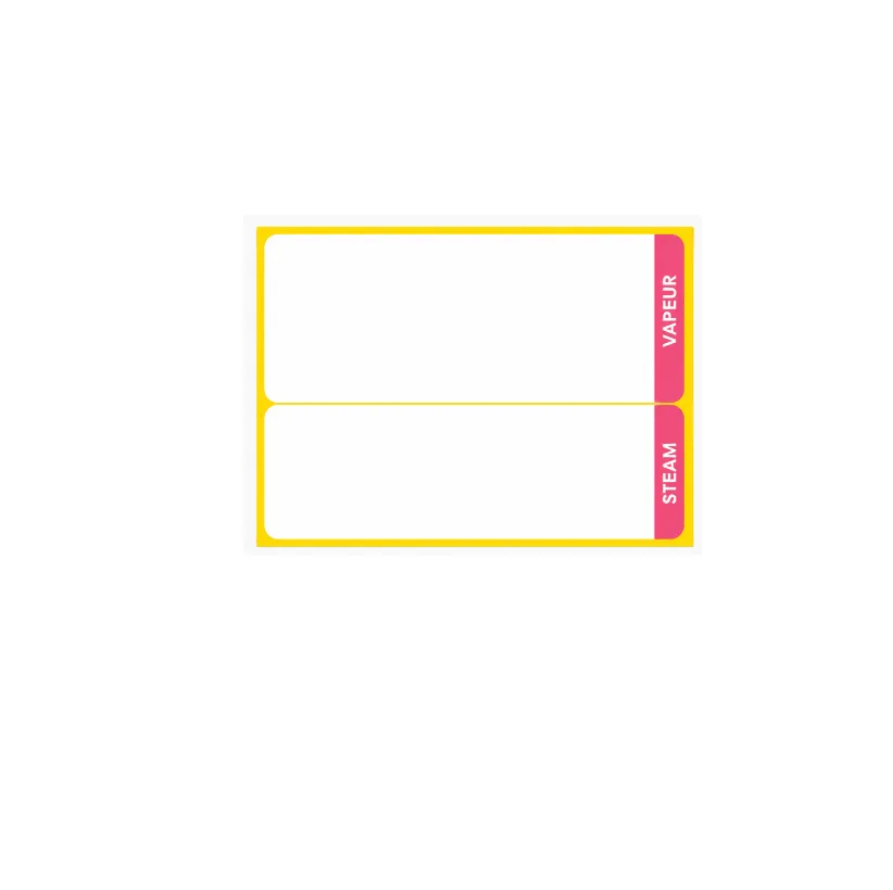 Étiquettes autocollantes pour stérilisation vapeur, 72 x 48 mm