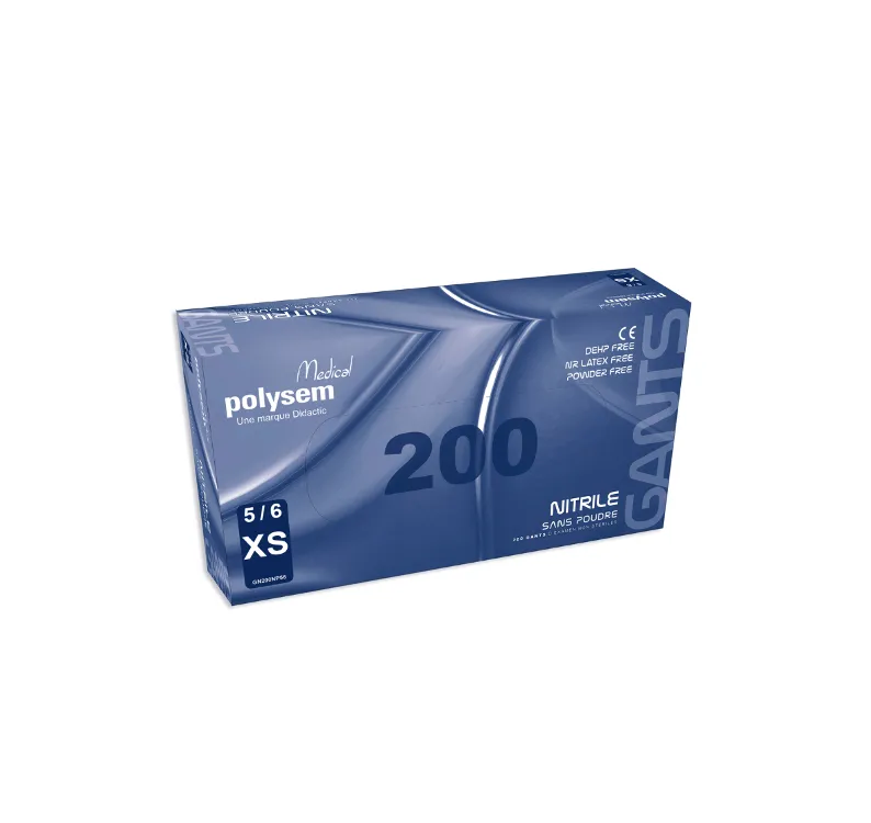 [GN200NP56] Guanto in nitrile non sterile senza polvere 240mm T XS 56