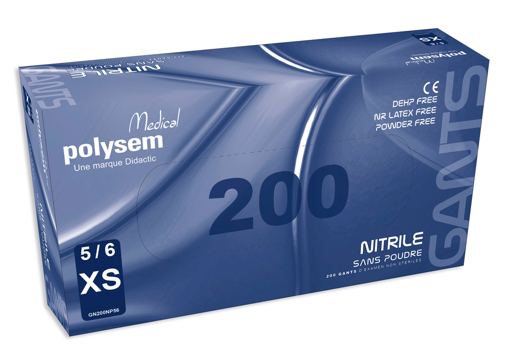 [GN200NP56] Non-sterile powder-free nitrile glove 240mm T XS 56