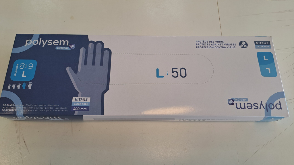 Non-sterile powder-free nitrile glove 400mm T L 89