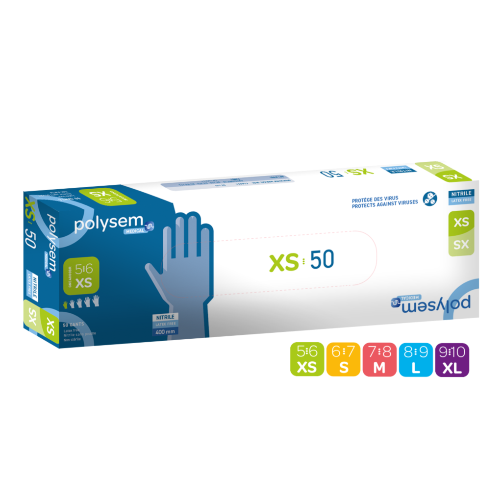 [GNE4000BR] Gant nitrile non sterile non poudre 400mm T XS 56