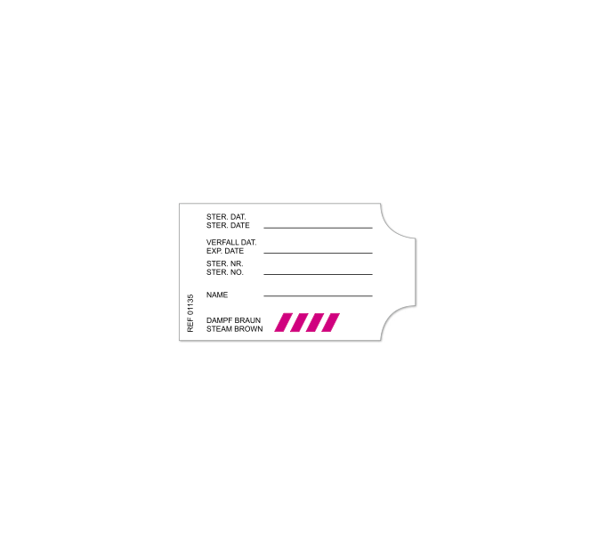 ÉTIQUETTE POUR CONTENEUR AESCULAP VAPEUR 40 X 67 MM