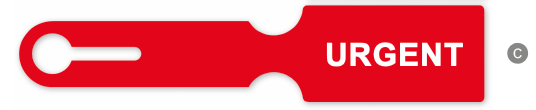Etiquette valise rouge "URGENT"