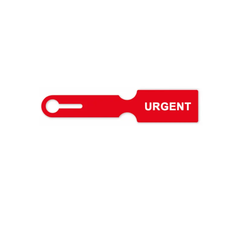 Rotes Kofferetikett "URGENT"