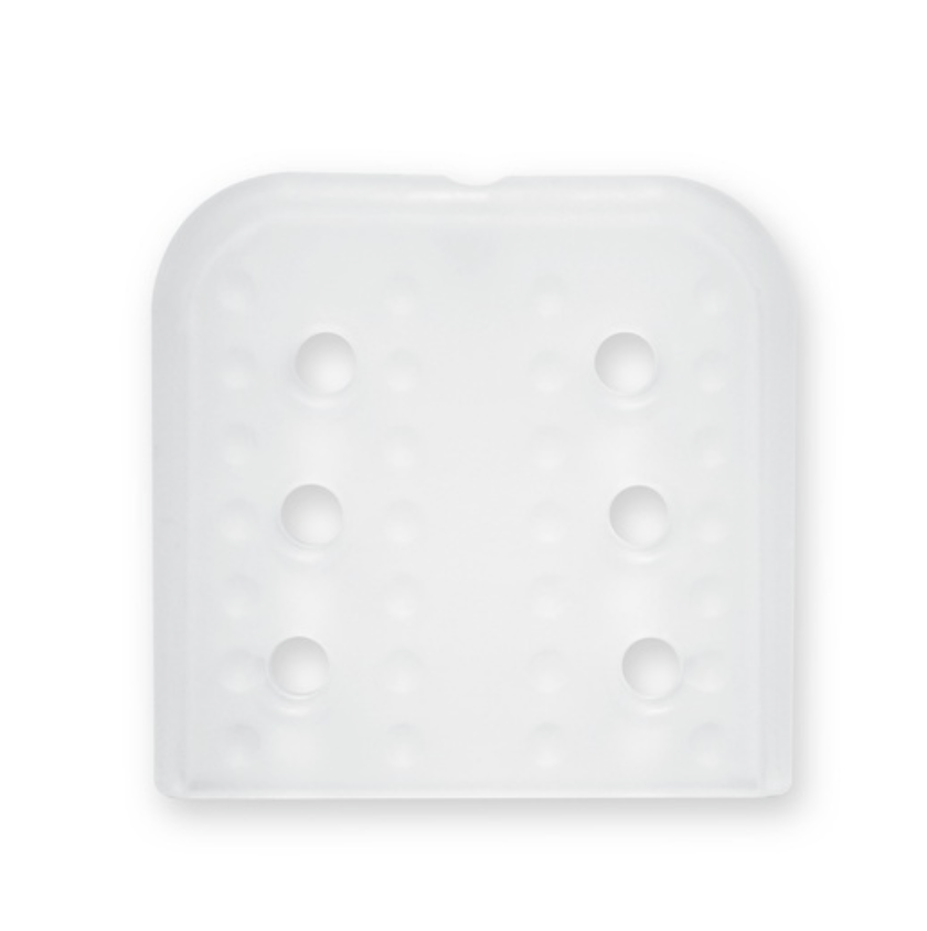[30001] FLAT INSTRUMENT PROTECTOR WITH TRANSPARENT INNER PERFORATIONS 25X25X3MM