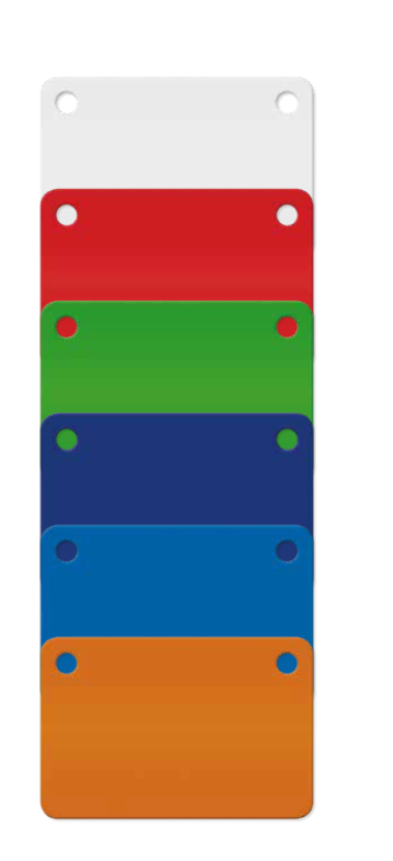 [01951] Etichetta in plastica PTL, 60 x 40 mm, azzurro