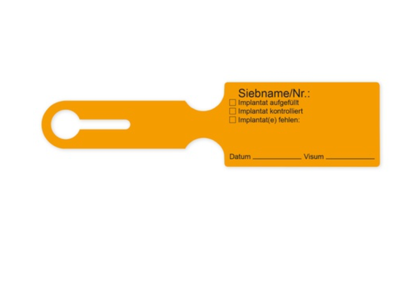 Korbkoffer Etikett "Warenkorbname / Nr.:", orange