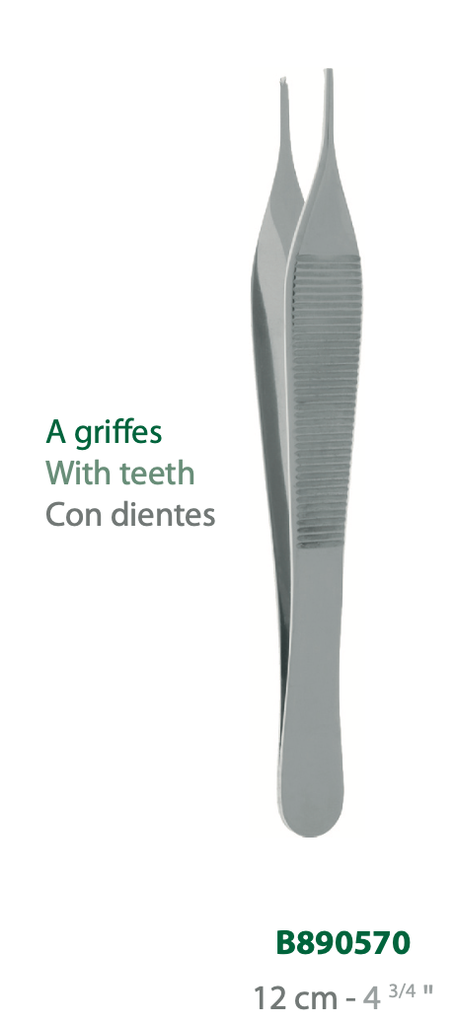 [B890570-50] LANDANGER 'S' PINZA DA DISSEZIONE ADSON CON DENTI L:120MM