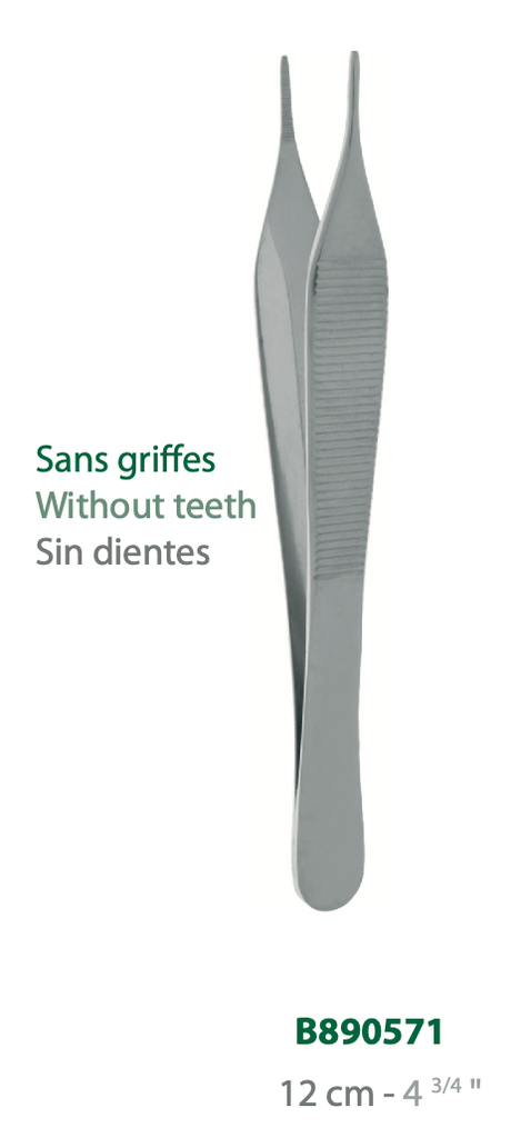 LANDANGER 'S' DISSECTION FORCEPS ADSON WITHOUT TEETH L:120MM