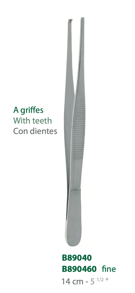 LANDANGER 'S' PINZA DA DISSEZIONE CON DENTI L:140MM 