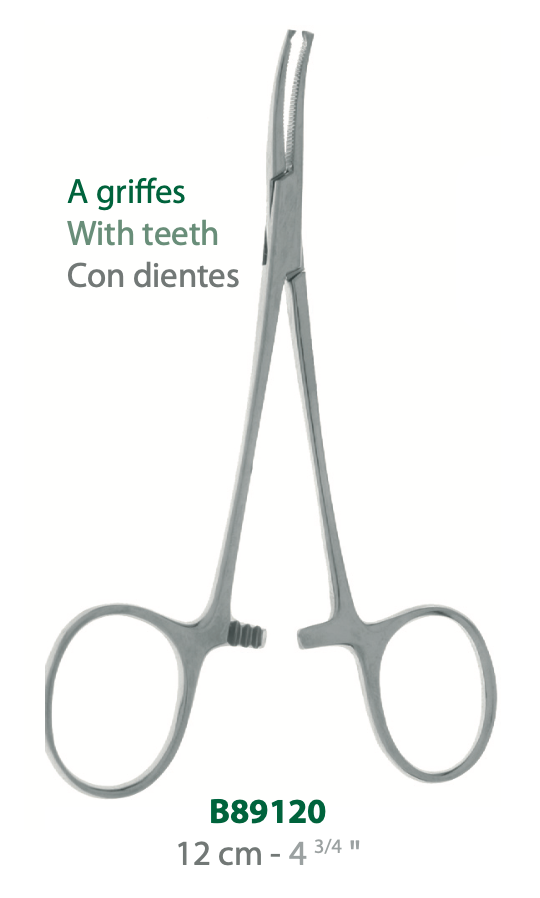 LANDANGER 'S' CURVED HALSTEAD CLAMB WITH TEETH L:120MM