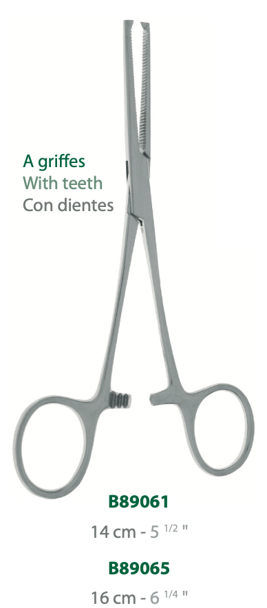 [B89065-50] LANDANGER 'S' STRAIGHT KOCHER CLAMB WITH TEETH