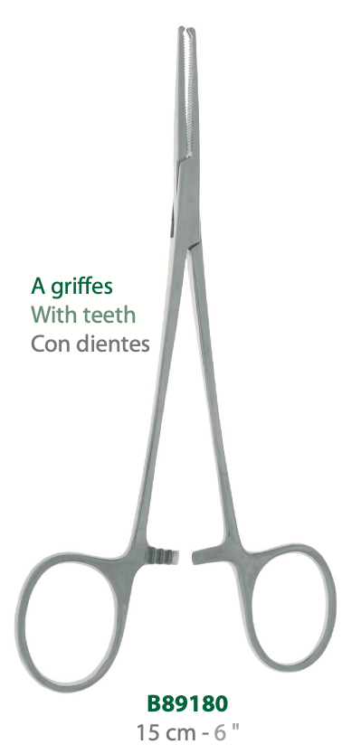 [B89180-50] LANDANGER 'S' STRAIGHT LERICHE CLAMB WITH TEETH