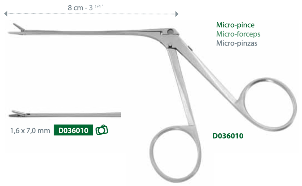 [D036010] MICRO PINCE LU:75MM MORS 1.0X6.0MM