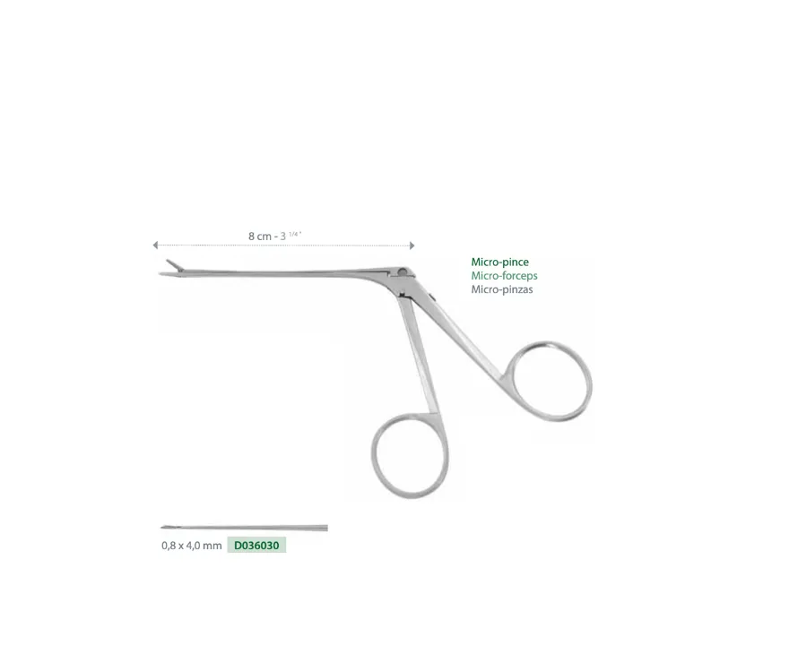 [D036030] MICRO RIDGED JAW PLIERS 0,8X4MM LU 75MM BY HARTMANN