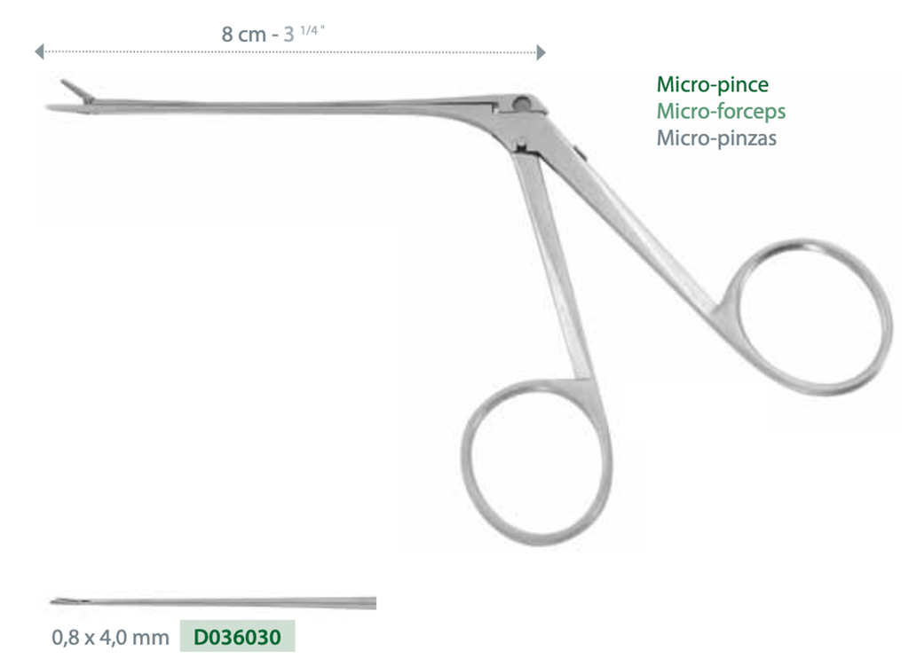 [D036030] MICRO RIDGED JAW PLIERS 0,8X4MM LU 75MM BY HARTMANN