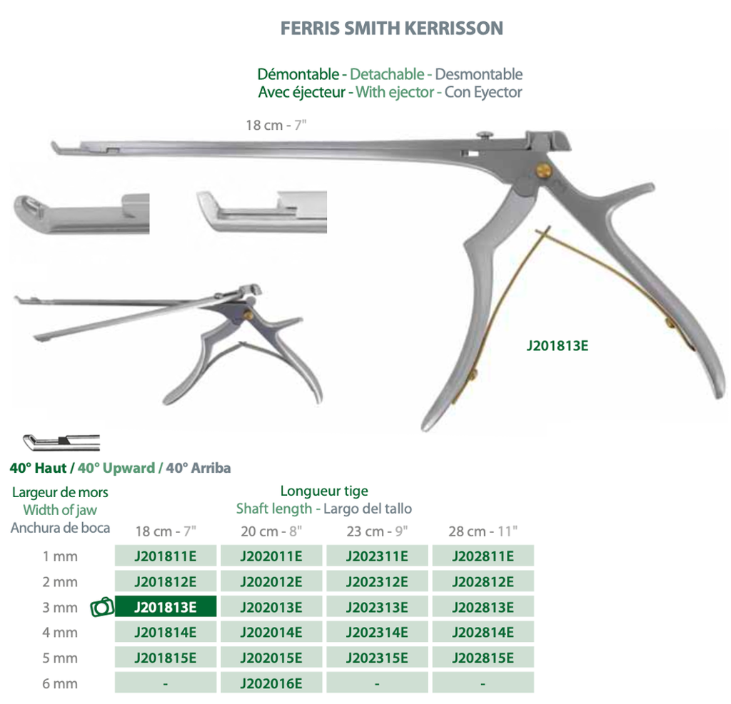 [J202314E] FERRIS SMITH KERRISON L LOCHSCHNEIDER L:230MM STREIFEN 4MM 40° HOCH, ABNEHMBAR, AUSWERFER