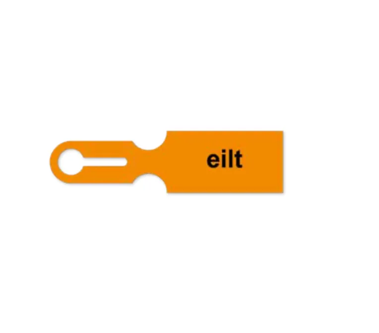 Étiquette valise pour panier en plastique avec impression « URGENT »