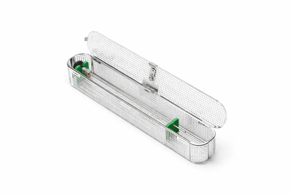 [65/SA1] Cestelli perforati per endoscopi L290×l70×h60mm ⌀8-15